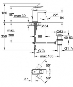 Grohe Eurocube egykaros mosdócsaptelep