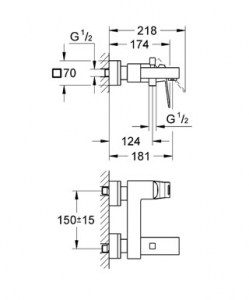 Grohe Eurocube kádcsaptelep