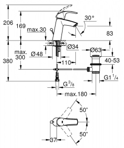 Grohe Eurosmart Mosdócsaptelep M-méret