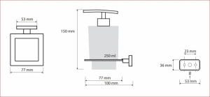 BEMETA NIKI Szappanadagoló, 77x150x100mm, 250ml, króm (153209049)