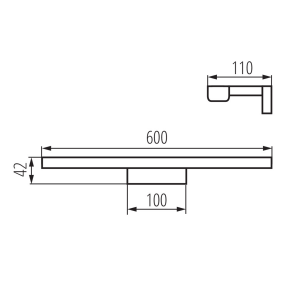 KANLUX ASTEN LED lámpa, 12W, 600x42x110mm, króm (26681)