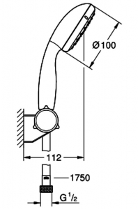 Grohe tempesta 100 zuhanyszett, állítható fali