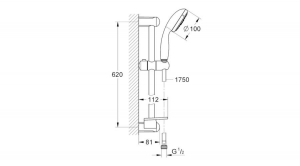 Grohe Tempesta 100 zuhanygarnitúra, 4 állású