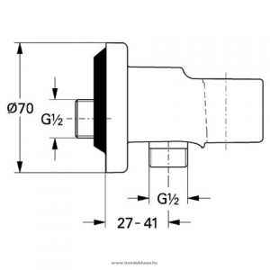 Grohe Relaxa fali tartó és gégecső csatlakozó egyben