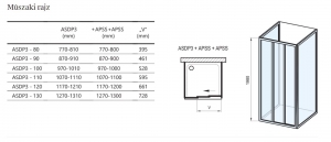 Ravak Supernova ASDP3+APSS+APSS zuhanykabin fehér, grape