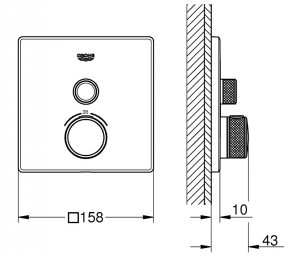 Grohe Smartcontrol termosztátos csaptelep, falon belüli