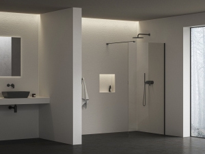 Ravak Walk-In Air Wall zuhanykabin fekete, átlátszó