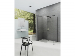 Ravak Walk-In Double Wall zuhanykabin fekete, átlátszó