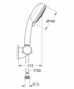 Grohe New Tempesta Cosmopolitan 100 III. kézi zuhanyszett