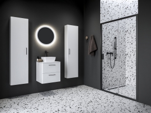 Ravak Blix II NBLDP2 zuhanyajtó fekete, átlátszó