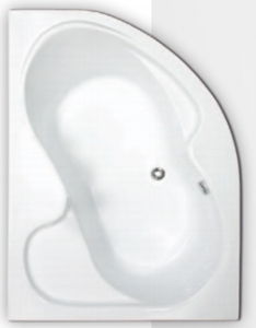 Roltechnik Tullip aszimmetrikus akril kád előlappal, kádláb szettel/Bemutató termék