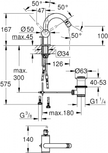 Grohe Atrio New OHM bidé csaptelep