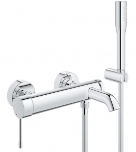 Grohe Essence egykaros kádtöltő és zuhanycsap fix falitartós zuhany garnitúrával, komplett