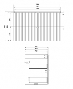 CERSANIT TIRSO SZEKRÉNY 80-AS MOSDÓHOZ (MATT FEHÉR) - LAPRASZERELT VERZIÓ