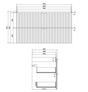 CERSANIT TIRSO SZEKRÉNY 100-AS MOSDÓHOZ (FIORD) - LAPRASZERELT VERZIÓ