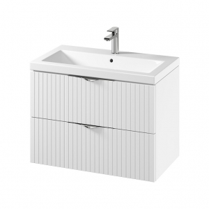 CERSANIT TIRSO 80-AS (MATT FEHÉR) SZEKRÉNY + COMO 80-AS MOSDÓ (TÚLFOLYÓVAL / CSAPFURATTAL) - LAPRASZERELT VERZIÓ