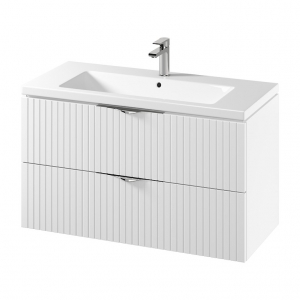 CERSANIT TIRSO 100-AS (MATT FEHÉR) SZEKRÉNY + COMO 100-AS MOSDÓ (TÚLFOLYÓVAL / CSAPFURATTAL) - LAPRASZERELT VERZIÓ