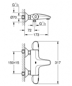 Grohe Grohtherm 1000 termosztátos kádcsaptelep