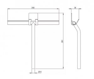 Silia vízlehúzó akasztóval, fekete