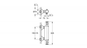 GROHTHERM 800 TERMOSZTÁTOS ZUHANYCSAPTELEP 1/2