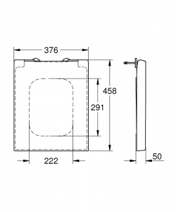 Grohe Cube WC ülőke lecsapódást gátló mechanizmussal, könnyen levehető