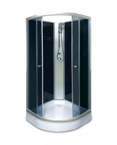 Aqualife Opal 508 C  80x80 cm-es fekete zuhanykabin hátfallal