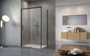 Radaway Idea Black KDS szögletes fekete zuhanykabin