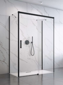 Radaway Idea Black KDJ+S szögletes fekete zuhanykabin