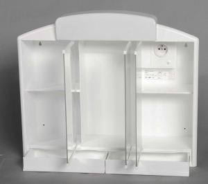 AQUALINE RANO tükrösszekrény, 59x51x16cm, fehér, műanyag