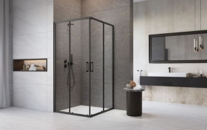 Radaway Premium Pro Black KDD szögletes fekete zuhanykabin