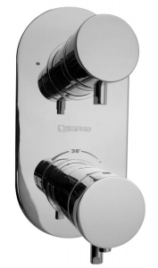 RHAPSODY falbaépíthető termosztátos csaptelep, 2 irányú, króm (5585T)