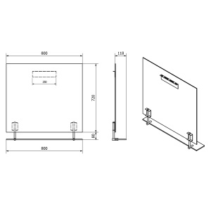 WEGA Tükör polccal, 80x80cm (60092-8)