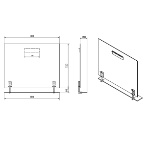 WEGA Tükör polccal, 90x80cm (60092-9)