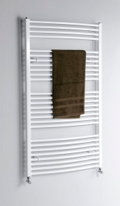AQUALINE Fürdőszobai radiátor, 450x1330 mm, íves fehér (ILO34)