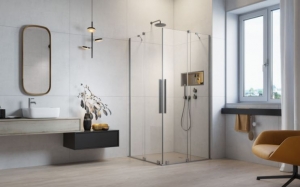 Radaway Furo Brushed Nickel KDD szögletes szálcsiszolt króm zuhanykabin