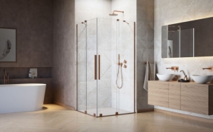 Radaway Furo Brushed Copper KDD szögletes szálcsiszolt réz zuhanykabin