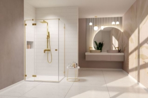 Radaway Essenza Pro Brushed Gold KDJ szögletes szálcsiszolt arany zuhanykabin