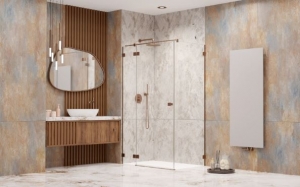 Radaway Essenza Pro Brushed Copper KDJ szögletes szálcsiszolt réz zuhanykabin