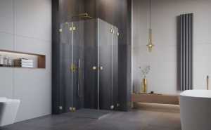 Radaway Essenza Pro Brushed Gold KDD szögletes szálcsiszolt arany zuhanykabin