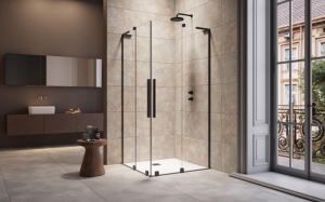 Radaway Furo SL Black KDD szögletes fekete zuhanykabin