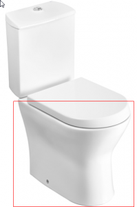 Falhoz illeszkedő, porcelán monoblokkos WC, tartály nélkül, alsó/hátsó kifolyású