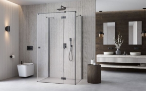 Radaway Essenza Brushed GunMetal KDJ+S szögletes szálcsiszolt fegyvermetál zuhanykabin