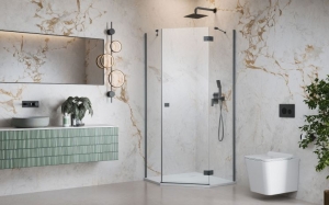 Radaway Essenza Brushed GunMetal PTJ szögletes szálcsiszolt fegyvermetál zuhanykabin