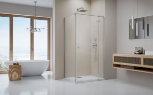 Radaway Essenza Brushed Nickel KDJ szögletes szálcsiszolt króm zuhanykabin