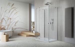 Radaway Essenza Brushed Nickel KDJ+S szögletes szálcsiszolt króm zuhanykabin
