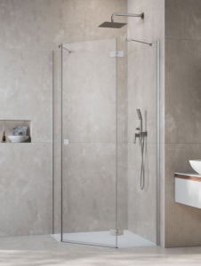 Radaway Essenza Brushed Nickel PTJ szögletes szálcsiszolt króm zuhanykabin