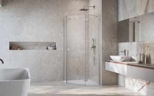 Radaway Essenza Brushed Nickel PTJ szögletes szálcsiszolt króm zuhanykabin