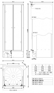 ZK813-180-G Shower cabin with glass door, including tray _ ZK813-180-G üvegajtós zuhanykabin, tálcával