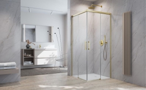 Radaway Idea 8 Brushed Gold KDD szögletes szálcsiszolt arany zuhanykabin