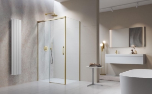 Radaway Idea 8 Brushed Gold KDJ szögletes szálcsiszolt arany zuhanykabin